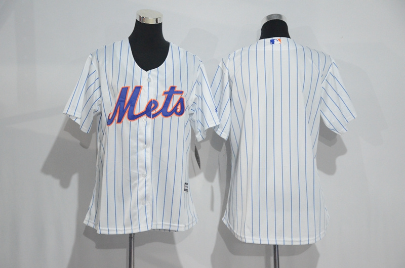 Womens 2017 MLB New York Mets Blank White Jerseys->women mlb jersey->Women Jersey
